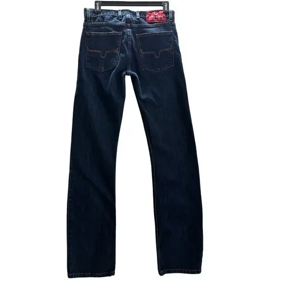 Kimes Ranch Wayne Jeans- Made in USA-Mens 28x32 -Dark Wash Button Fly Western - Picture 5 of 7